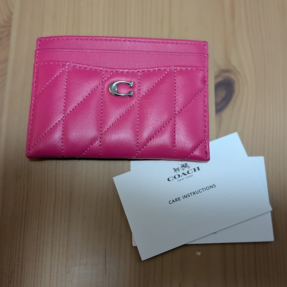 Coach Essential Card Case, Dragonfruit